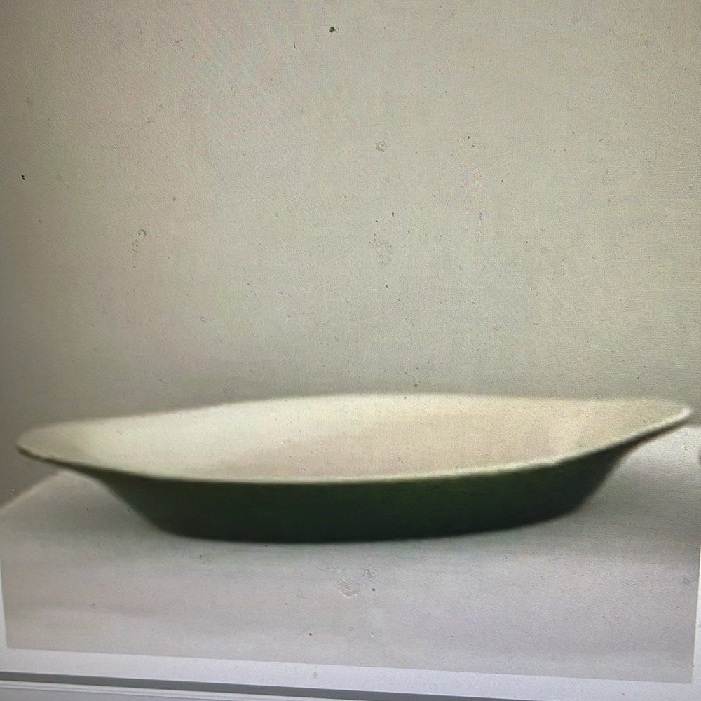 Ceramic green oblong baking dish